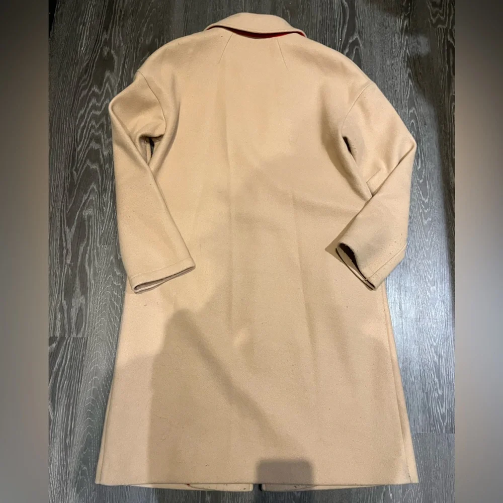 TOPSHOP | Lily Notch-Collar Woven Coat | Tan | US 6